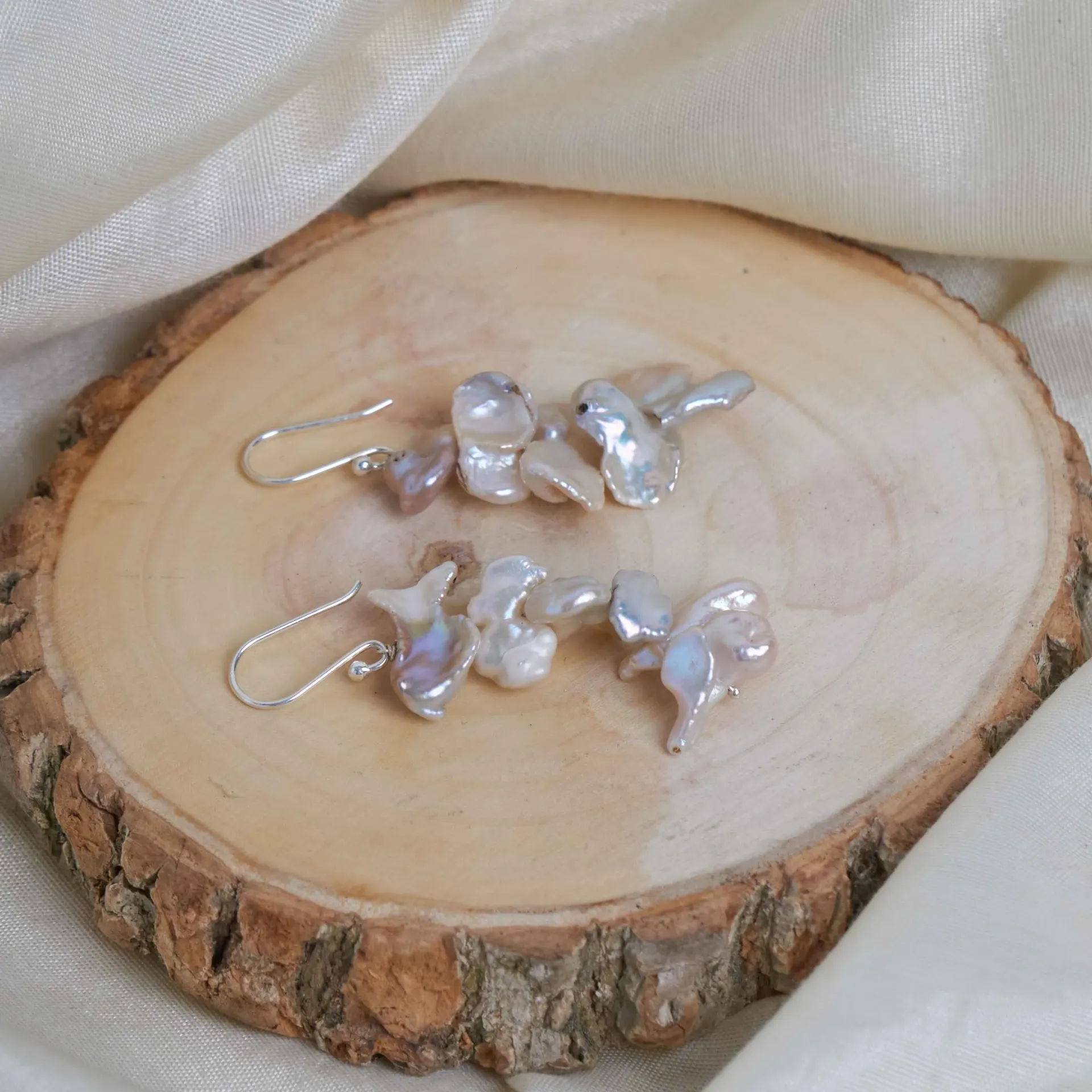 Handmade Baroque Pearl Dangle Earrings – Sterling Silver
