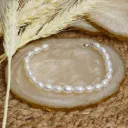 Handmade Rice Pearl Bracelet in Sterling Silver
