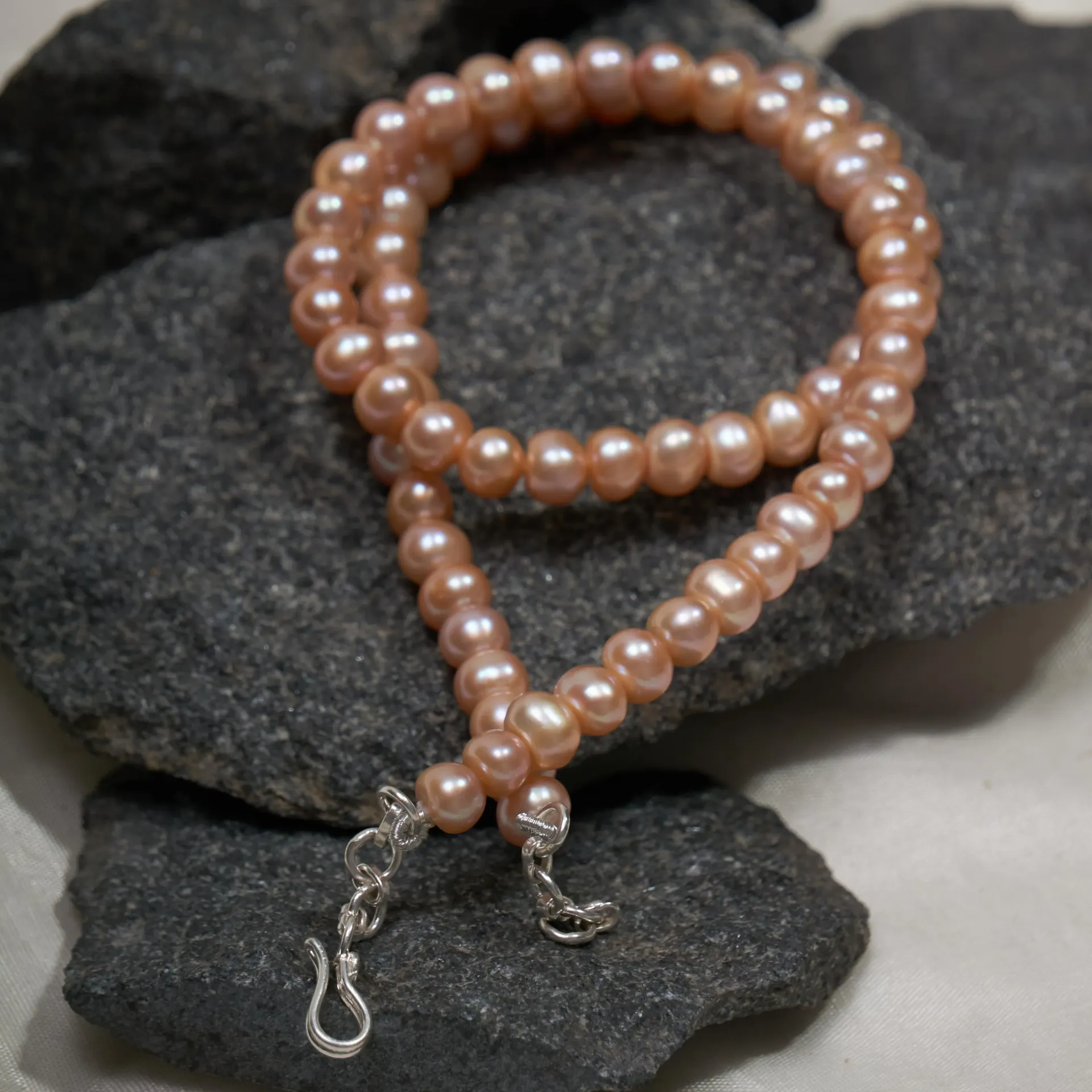Pink Freshwater Pearl Necklace – Hand-Knotted