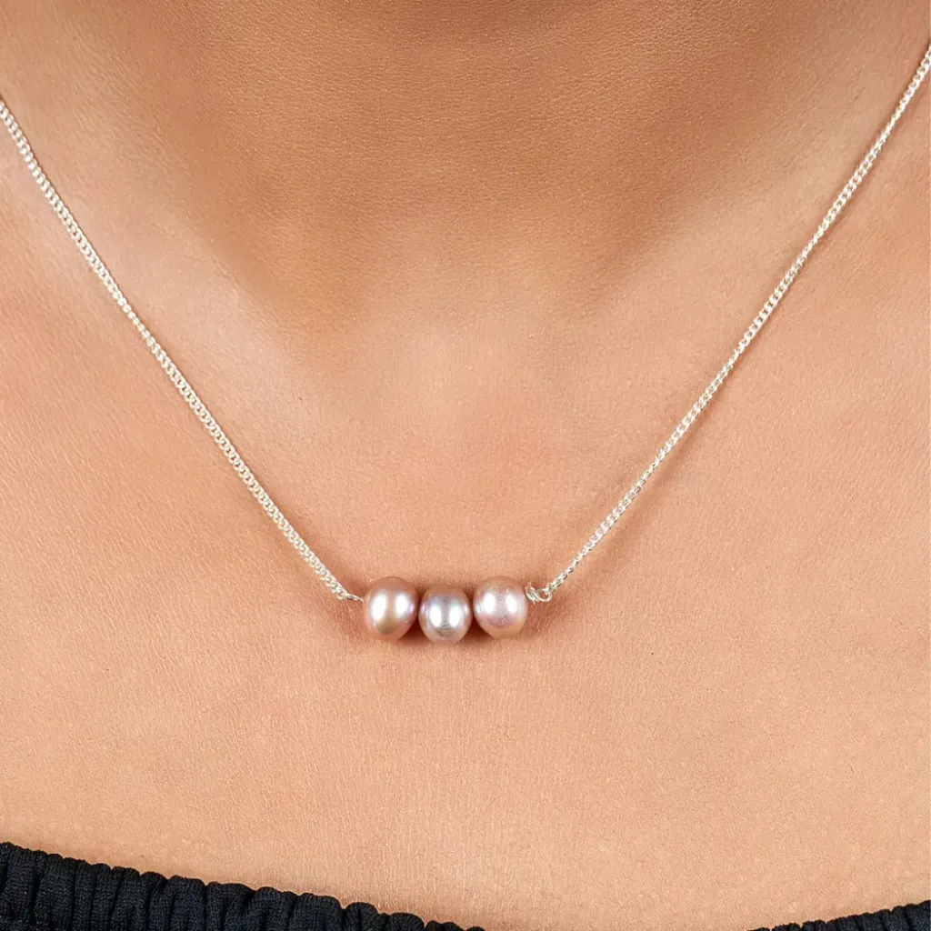 Classic Chain Pearl Necklace – 925 Silver | Timeless Elegance
